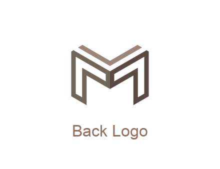 line art letter M 3D shape