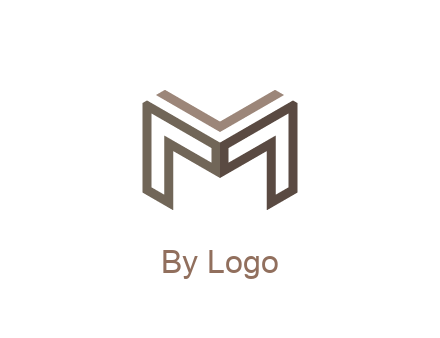 line art letter M 3D shape