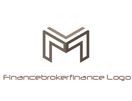 line art letter M 3D shape