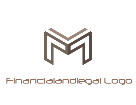 line art letter M 3D shape