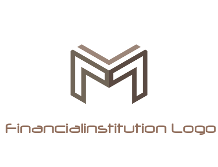 line art letter M 3D shape