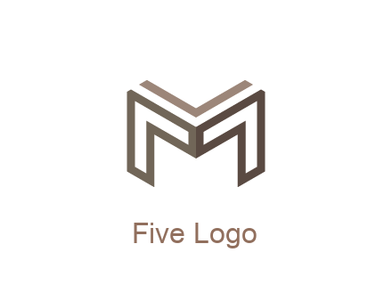 line art letter M 3D shape