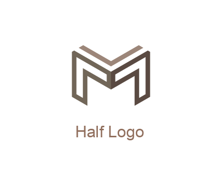 line art letter M 3D shape