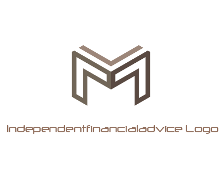line art letter M 3D shape