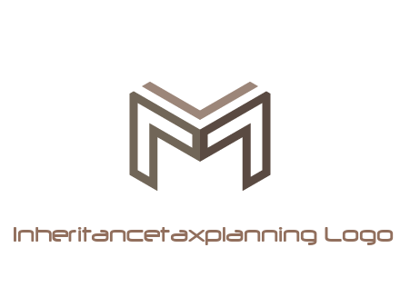 line art letter M 3D shape