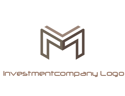 line art letter M 3D shape