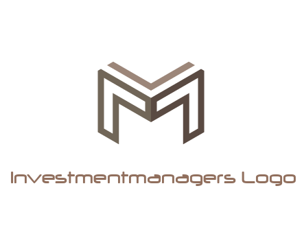 line art letter M 3D shape