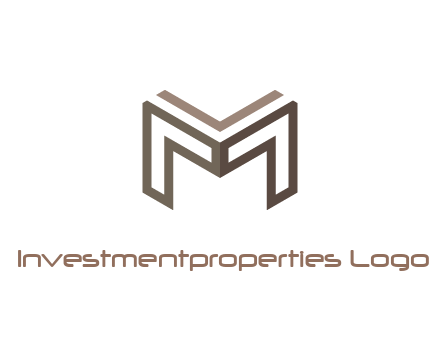 line art letter M 3D shape