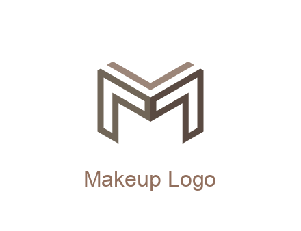 line art letter M 3D shape
