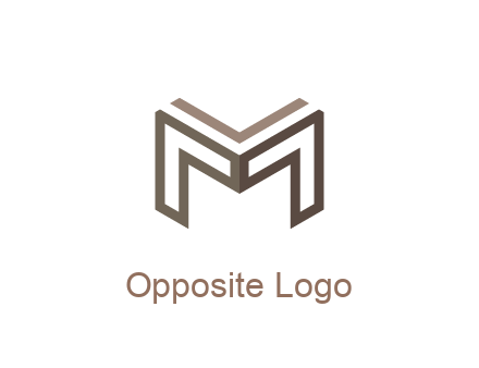 line art letter M 3D shape