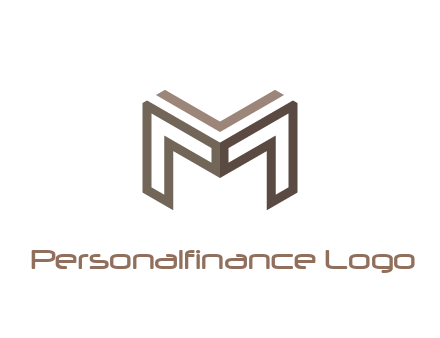 line art letter M 3D shape