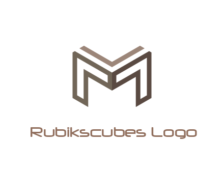 line art letter M 3D shape
