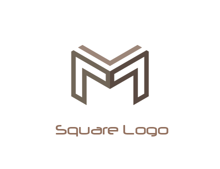 line art letter M 3D shape