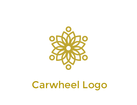 line art flower with circles around