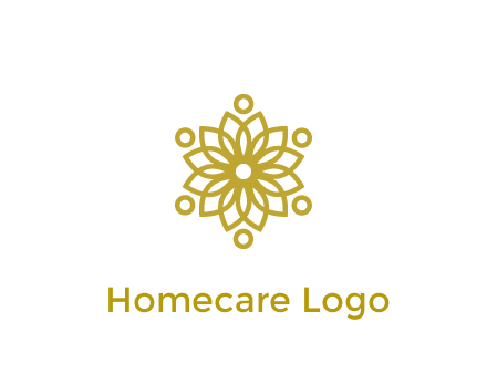 line art flower with circles around