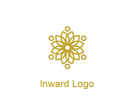 line art flower with circles around