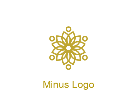line art flower with circles around