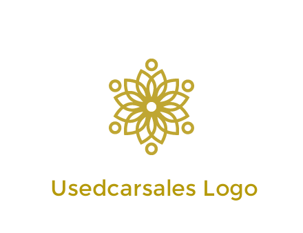 line art flower with circles around