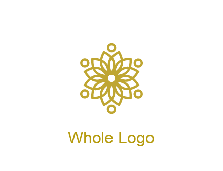 line art flower with circles around