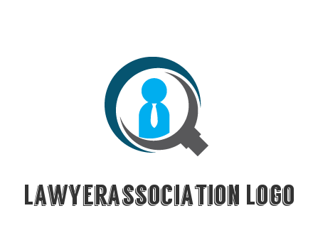people icon wearing tie in abstract magnifying glass
