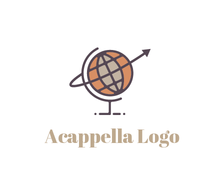 line art globe with arrow on swoosh