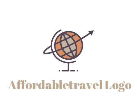 line art globe with arrow on swoosh