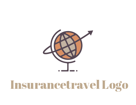 line art globe with arrow on swoosh