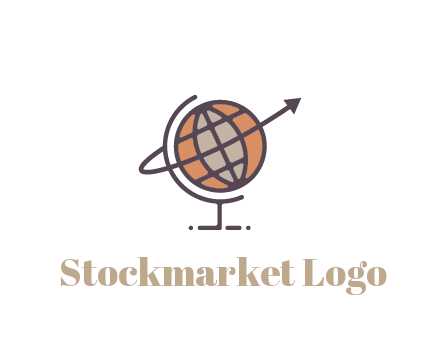 line art globe with arrow on swoosh