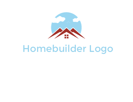 sky in circle behind abstract houses