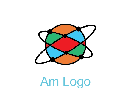 colorful circle with atomic lines
