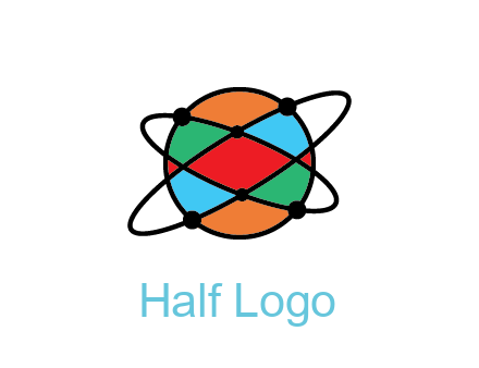 colorful circle with atomic lines
