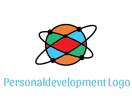 colorful circle with atomic lines