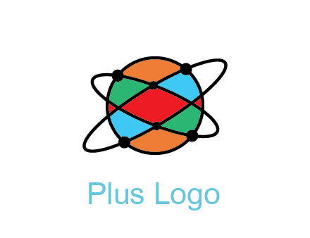 colorful circle with atomic lines