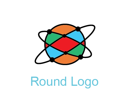 colorful circle with atomic lines