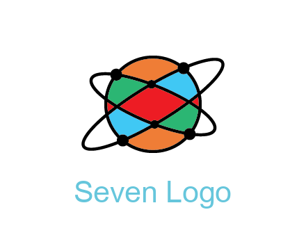 colorful circle with atomic lines