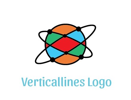 colorful circle with atomic lines