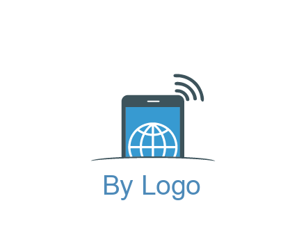 digital globe in mobile phone with signals 