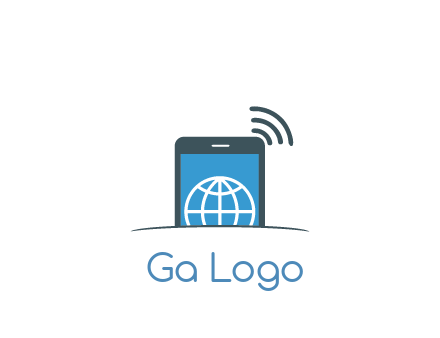digital globe in mobile phone with signals 