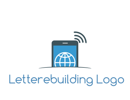 digital globe in mobile phone with signals 
