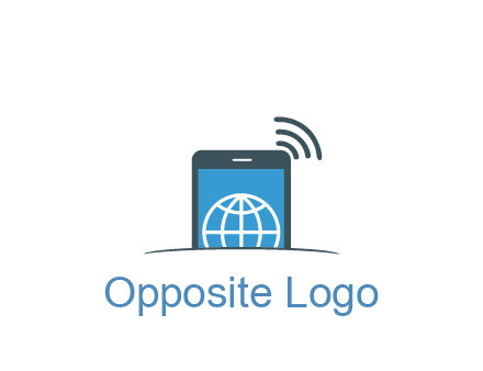 digital globe in mobile phone with signals 