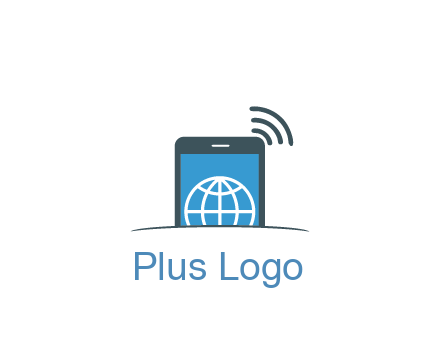 digital globe in mobile phone with signals 