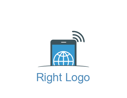 digital globe in mobile phone with signals 