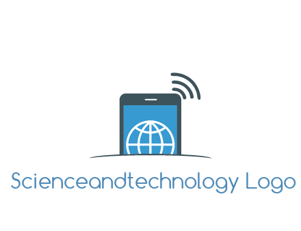 digital globe in mobile phone with signals 