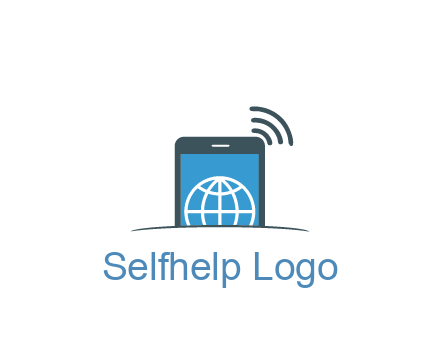 digital globe in mobile phone with signals 