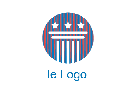 star with lines forming pillar in circle