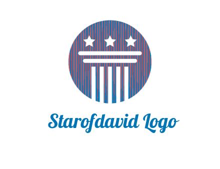 star with lines forming pillar in circle