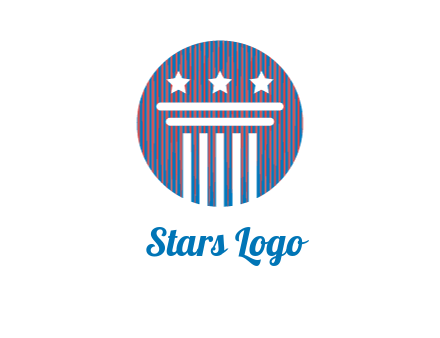 star with lines forming pillar in circle