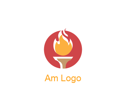 torch with fire in circle