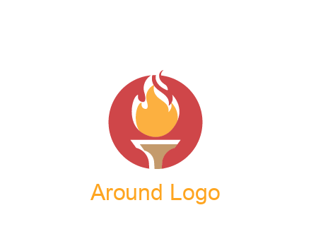 torch with fire in circle