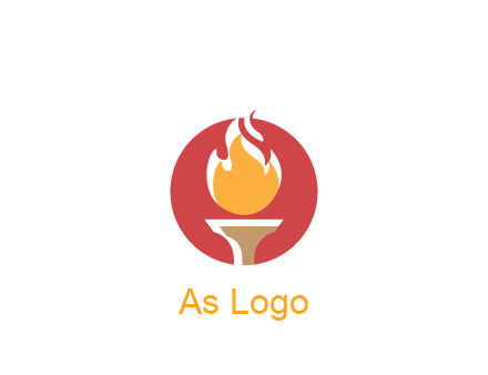 torch with fire in circle